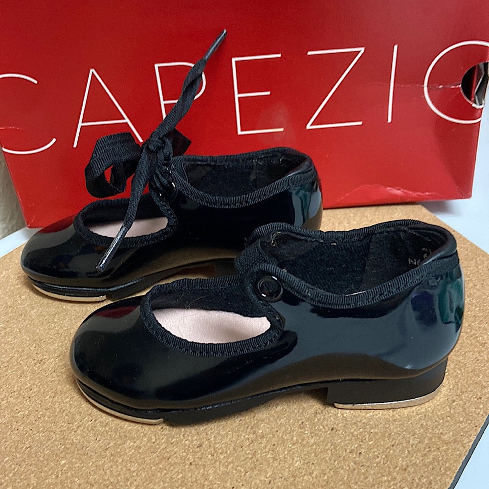 Capezio Black Patent Jr. Tyette Tap Shoe - (Child)
